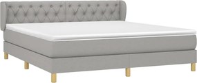 vidaXL Κρεβάτι Boxspring με Στρώμα Αν. Πράσινο 160x200εκ Υφασμάτινο