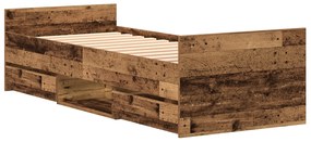 vidaXL Κρεβάτι χωρίς στρώμα Γερασμένο Ξύλο 75x190 εκ Επεξεργασμένο Ξύλο