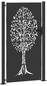 vidaXL Πύλη Κήπου Άλλο Μαύρο 105 x 175 cm Ατσάλι με Επικάλυψη Πούδρας