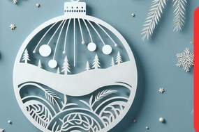 Σετ των 3 Intra απο ξύλο plywood 3mm-4mm πάχος Χριστουγεννιάτικα στολίδια Cut Δίασταση 4x4 cm INTRAFABR-109978165