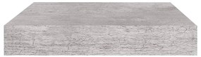 Ράφια Τοίχου 4 τεμ. Γκρι Σκυροδέματος 23x23,5x3,8 εκ. MDF - Γκρι