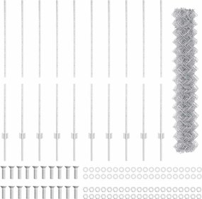 vidaXL Φράχτης αλυσίδας με στήλη 10 x 1,4 μ Γαλβανισμένος Χάλυβας