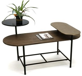 Τραπεζάκι Καφέ DKD Home Decor 116 x 76 x 64 cm Μέταλλο Αλουμίνιο Ξύλο MDF