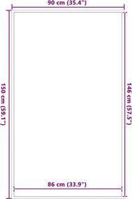 vidaXL Πατάκι Εισόδου Μαύρο 90 x 150 εκ.