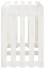 Ζαρντινιέρα Υπερυψωμένη Σχ Φράχτη Λευκή 150x50x70εκ Μασίφ Πεύκο - Λευκό
