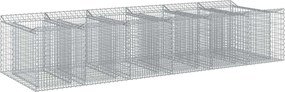 vidaXL Ανασηκωμένο κρεβάτι gabion 2 pcs Ασημί
