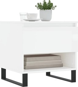 vidaXL Τραπεζάκια Σαλονιού 2 τεμ. Γυαλ. Λευκό 50x46x50 εκ. Επεξ. Ξύλο