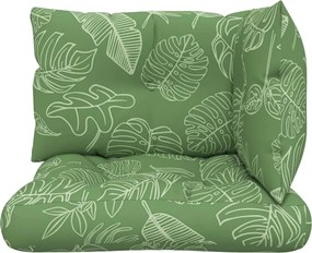 vidaXL Μαξιλάρια Παλέτας 3 τεμ. Σχέδιο Φύλλων Υφασμάτινα