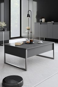 Τραπέζι Σαλονιού - Luxe - Χρώμα Ανθρακί Silver 90x60x40εκ