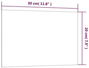 Πίνακας Επιτοίχιος Μαγνητικός Λευκός 30 x 20 εκ. Ψημένο Γυαλί - Λευκό