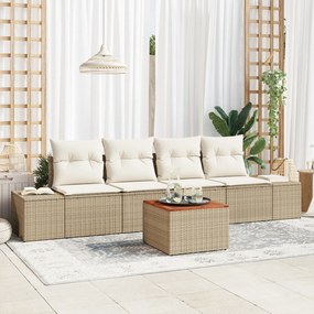 vidaXL Σετ Καναπέ Κήπου 5 pcs Beige, λευκό 55 x 55 x 37 εκ