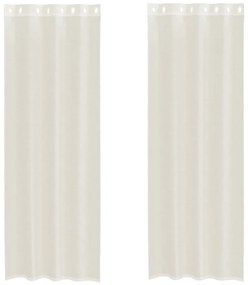 vidaXL Κουρτίνες Voile με ροδέλες 2 τεμάχια Κρεμ 140x300 εκ.