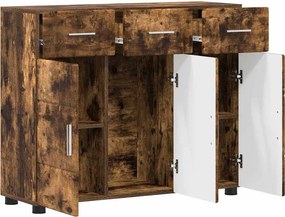 vidaXL Πλαϊνό γραφείο FLORIN 88,5 x 30,5 x 73 εκ Καπνιστό Δρύς