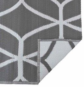 vidaXL Χαλί εξωτερικού χώρου Γκρι και λευκό 300 x 300 cm PP