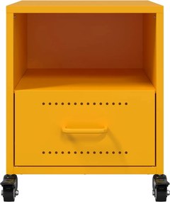 vidaXL Κομοδίνο Μουσταρδί 36x39x43,5 εκ. από Χάλυβα
