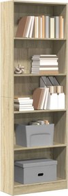 vidaXL Βιβλιοθήκη Sonoma Δρυς 60x24x176 εκ. από Επεξεργασμένο Ξύλο
