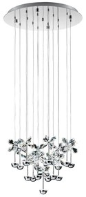 Φωτιστικό Οροφής 93662 Pianopoli Led Ø500 Κρύσταλλο Chrome Eglo Metal, Glass