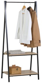 Έπιπλο Εισόδου ArteLibre MILFORD Δρυς/Μαύρο Μοριοσανίδα/Μέταλλο 64x40x150cm