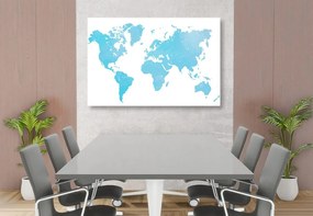 Εικόνα παγκόσμιου χάρτη σε μπλε απόχρωση - 60x40