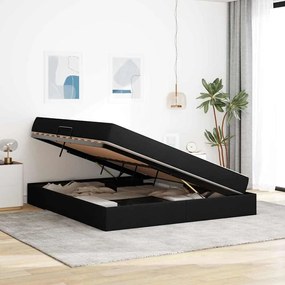 vidaXL Κρεβάτι με αποθηκευτικό χώρο και στρώμα Μαύρο 180 x 200 cm