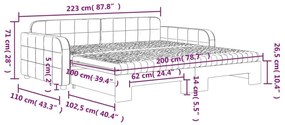 Καναπές Κρεβάτι Συρόμενος Αν. Γκρι 100x200εκ. Βελούδο Στρώματα - Γκρι