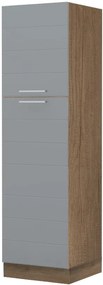 Επιδαπέδιο ντουλάπι ψηλό Hudson K21-60-2KF-Φυσικό σκούρο - Λευκό - 60.00Χ60.00Χ216.00cm