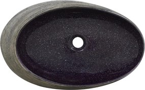 vidaXL Νιπτήρας Οβάλ Μοβ και Γκρι 59 x 40 x 14 εκ. Κεραμικός