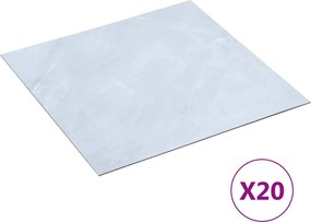 vidaXL Αυτοκόλλητα Πλάκες Δαπέδου Λευκό Μάρμαρο 30,5 x 30,5 εκ 20 τεμ.