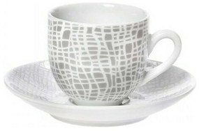 Φλυτζάνι Καφέ Με Πιατάκι Fashion 25.638.17 100ml White-Grey Cryspo Trio Porcelain