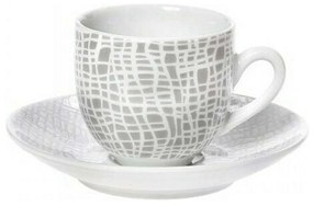 Φλυτζάνι Καφέ Με Πιατάκι Fashion 25.638.17 100ml White-Grey Cryspo Trio Πορσελάνη