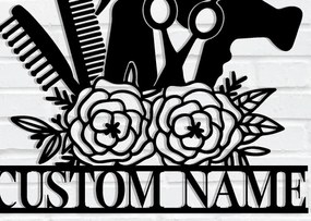 Σετ των 2 Intra απο ξύλο plywood 3mm-4mm πάχος - Custom Barber Shop Metal Wall Art Δίασταση 3600x3600 cm INTRAFABR-116474506