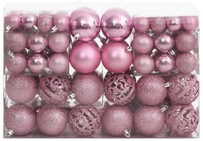vidaXL Σετ Μπάλες Χριστουγεννιάτικες 111 τεμ. Ροζ από Πολυστυρένιο