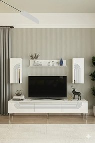 Stewehome Σετ μοντέρνας σύνθεσης τηλεόρασης με ράφι 180x30x41 cm