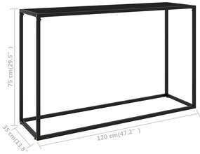 vidaXL Τραπέζι Κονσόλα Μαύρο 120 x 35 x 75 εκ. από Ψημένο Γυαλί