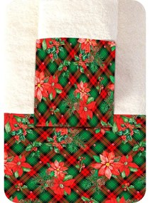Borea Πετσέτες Χριστουγεννιάτικες Σετ 2ΤΜΧ Αλεξανδρινό Εκρού 50 x 90 / 30 x 50 cm Εκρού