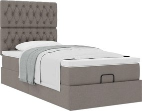 vidaXL Οθωμανικό κρεβάτι με στρώμα Taupe 80x200cm ύφασμα