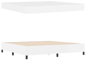 vidaXL Σκελετός κρεβατιού με στρώμα Λευκό 200 x 200 cm Τεχνητό δέρμα