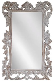 Artekko Mirroki Ξύλινος Λευκός Πατίνα Σκαλιστός Καθρέπτης Τοίχου (150x100)cm - 667-4029 - 667-4029