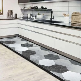 Διάδρομος Βινυλίου Grey Exagons 83610 Black-Grey Ango 50X180 Vinyl