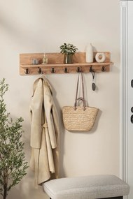 Stewehome Κρεμάστρα τοίχου παλτού από πεύκο με ράφι μοντέρνου στιλ