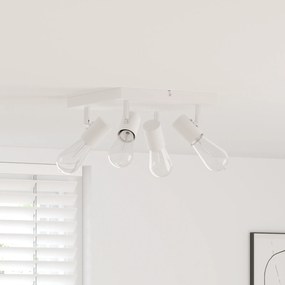 vidaXL Ceiling Spotlight 4 Way Adjustable Λευκό E27