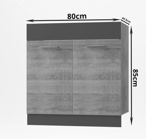 Alina Κάτω ντουλάπι Νεροχύτη 80x44,5x85cm Σονόμα-Μόκκα SO-AD80S