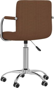 vidaXL Καρέκλα Τραπεζαρίας Περιστρεφόμενη Καφέ Υφασμάτινη