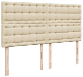vidaXL Κρεβάτι Boxspring με Στρώμα Κρεμ 180x200 εκ. Υφασμάτινο