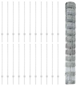 vidaXL Τεντώτο με στήριγμα Ασημί 1,2 x 50 m Ατσάλι