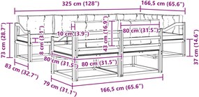 vidaXL Σειρά Καναπέ Εξωτερικού 6 pcs Άσπρο και Ανθρακί Πολυεστέρας