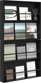 vidaXL Ράφι Περιοδικών με ράφι 2 pcs Μαύρη Οξυά 80 x 12 x 70 εκ