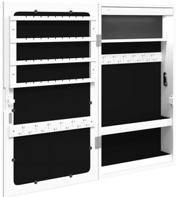 vidaXL Έπιπλο Κοσμημάτων με Καθρέφτη/LED Φώτα Επιτοίχιο Λευκό