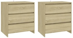vidaXL Μπουφές 3 τεμαχίων Sonoma Δρυς Επεξεργασμένο Ξύλο