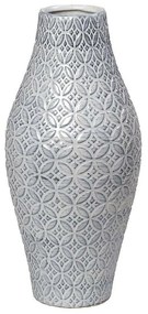 Βάζο Ανάγλυφο CER2319 19x19x44,5cm Grey Espiel Ceramic